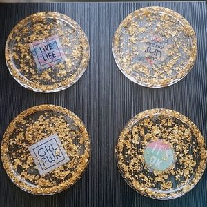Clear Golden Flakes Coasters